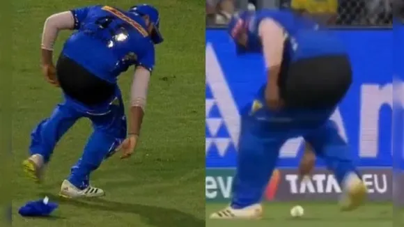 Rohit Sharma, Rohit Sharma loses pants, Mumbai Indians vs Chennai Super Kings