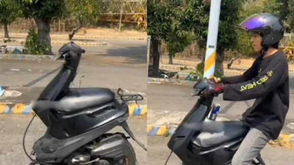 Viral Video, Viral Scooty Video, Viral News, Trending News, Bizarre, Trending video, scooty for single person, single seat scooty, Weird Scooty,