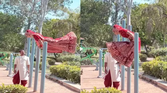 Gym Wedding Photoshoot,Wedding photoshoot,Wedding photoshoot funny video,Gym themed wedding photoshoot viral,Unique Pre-Wedding Shoot,Pre-Wedding Shoot,funny video,latest trending news,viral news,viral pic,latest trending video,wedding photoshoot viral video,