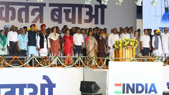 "INDIA rally, INDIA bloc, INDIA bloc rally, rahul gandhi, mallikarjun kharge, sunita kejriwal, arvind kejriwal, ED arrest arvind kejriwal, hemant soren, kalpana soren, congress, aap, INDIA rally in ranchi, ranchi congress rally, congress, JMM, AAP, lok sabha polls, lok sabha elections, elections 2024, lok sabha elections 2024, elections 2024 news, lok sabha news indian express