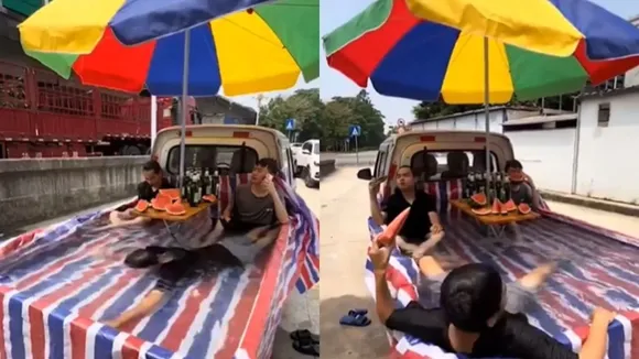 Viral Video, Pool party at home, swimming pool in Car, viral news, trending news