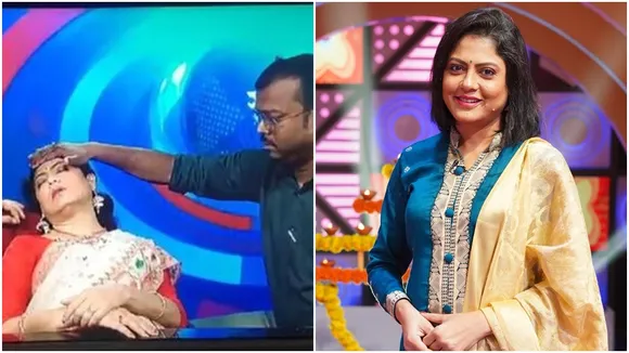lopamudra sinha, doordarshan anchor faints, lopamudra sinha doordarshan anchor faints in heatwave, doordarshan news, tollywood