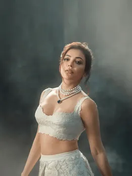 Kajal Aggarwal White Lehenga