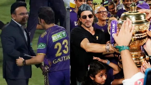 Shah Rukh Khan, Harshit Rana, KKR celebration , শাহরুখ খান, হর্ষিত রানা, কেকেআর সেলিব্রেশন