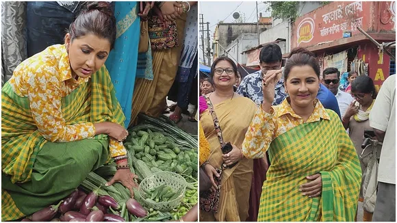 Rachana Banerjee election Campaigns in market area hooghly before election