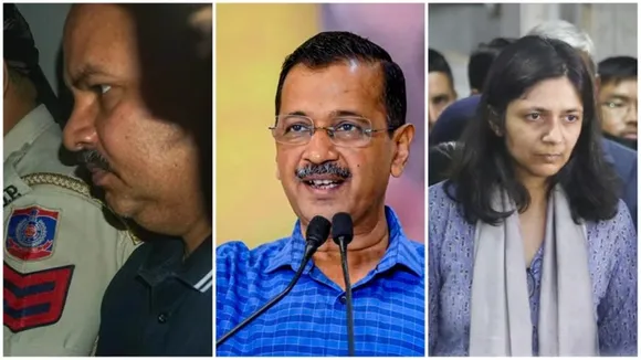 Arvind kejriwal protest, aap protest at bjp head office, delhi police, Swati Maliwal assault case, Swati Maliwal, Bibhav Kumar arrested, delhi news, bjp vs AAP"