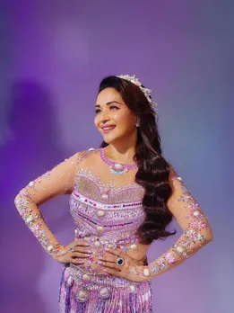 Madhuri Dixit Nene Purple Dress