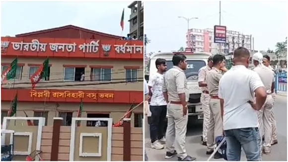 Post poll violence in purba bardhaman attacks oon bjp party office