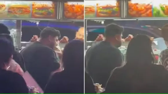 Azam Khan eating fast food:
