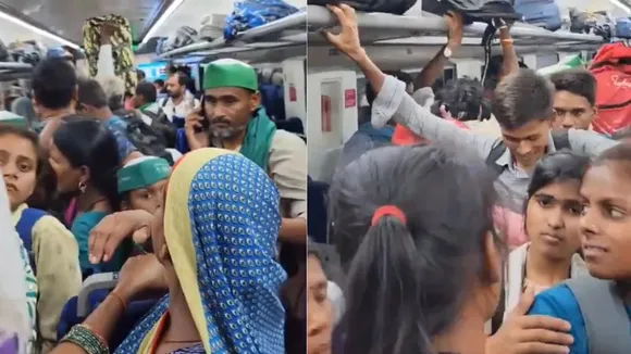Ticketless passenger, Ticketless Railway passenger, Vande Bharat, Vande Bharat Express, Vande Bharat Lucknow, Vande Bharat Express Lucknow, Indian railway, Train viral video, Crowd in train, Viral videos, trending videos, trending news