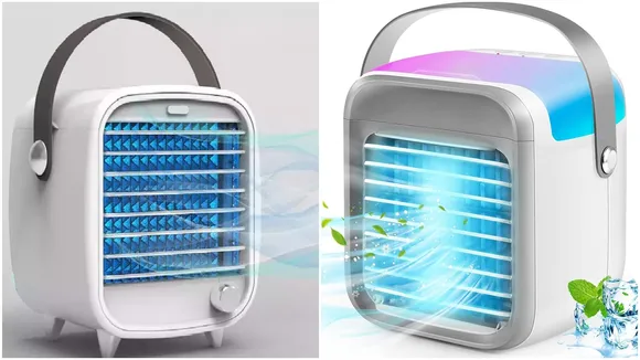 "Mini portable air conditioner, Mini portable cooler, Mini portable fan, Mini portable table fan, mini table fan, mini cooler,