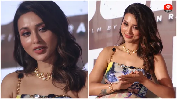 Mimi Chakraborty shared a moment in toofan premier to comment on Bengali language