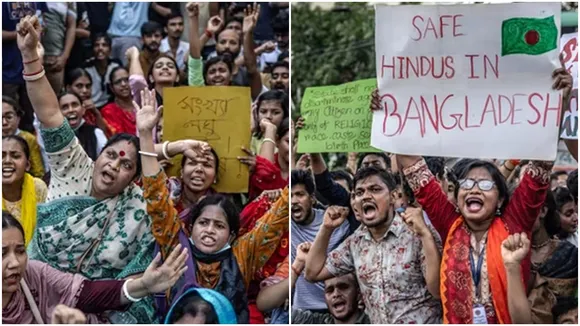 Minority Hindu Protest in Bangladesh Dhaka Chittagong, protest shown in west bengal, বাংলাদেশ, হিন্দুদের প্রতিবাদ, ঢাকা, চট্টগ্রাম, হিন্দুদের উপর আক্রমণ