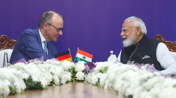 Modi and Merz in gandhinagar