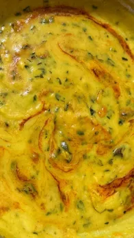 Hari methi kadhi recipe 1