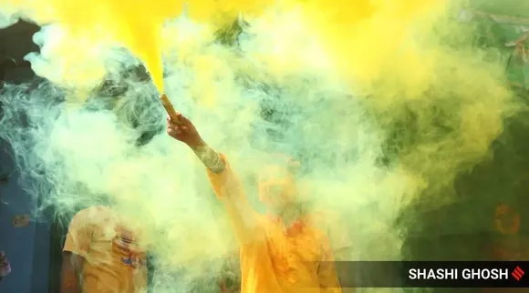Holi colours can also wreak havoc on your respiratory system (Source: Express Photo by Shashi Ghosh)