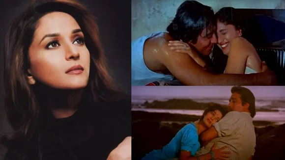 Madhuri Dixit Vinod Khanna kissing Scene