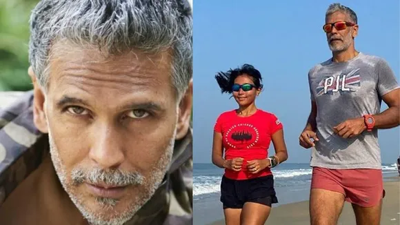 Milind Soman running with wife (Source: Ankita Konwar/Instagram)