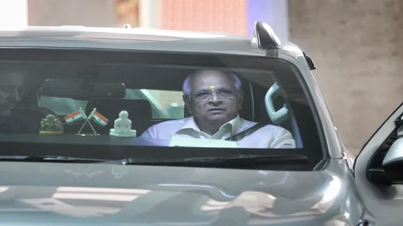 Gujarat CM Bhupendra Patel leaves from Mahatma Mandir after hosting lunch for G20 delegates on Monday. Express photo by Nirmal Harindran, 17-07-2023, Gandhinagar, Gujarat 