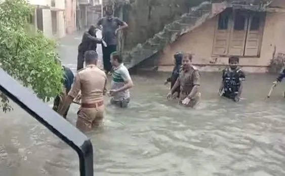 Junagadh was pounded by nine inches of rain between 10 am and 4 pm Saturday. (Express photo by Chirag Chotaliya)