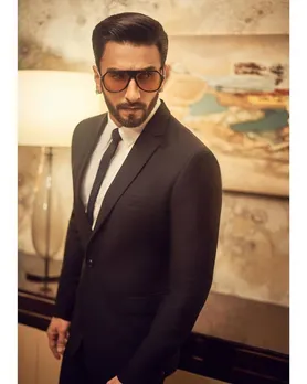 Ranveer singh in black suit