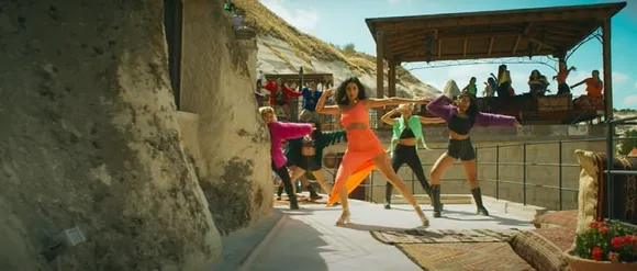 Katrina Kaif peach color dress