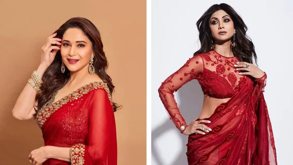 Karwa Chauth 2023| karwa chauth 2023 bollywood celebrities red saree| Madhuri Dixit| Shilpa Shetty| Kajol| Ananya Pandey