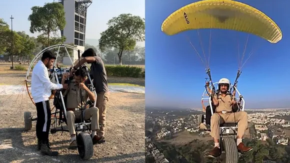 Gujarat Police paramotoring aerial surveillance