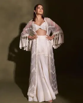 Nushrratt Bharucha white Sharara suit