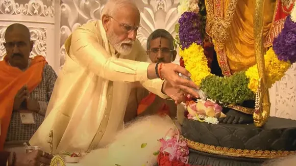 PM Narendra Modi | PM Narendra Modi Ram Mandir | PM Narendra Modi Ram Temple Ayodhya | PM Modi Ral Lalla Pran Pratishtha Photo | PM Narendra Modi Dress | Ayodhya Ram Mandir PM Modi Photo
