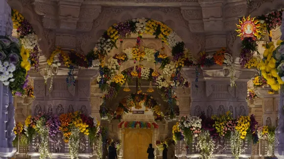 ayodhya ram mandir pran pratishtha celebration | ayodhya ram temple | ayodhya ram mandir celebration | ayodhya ram mandir photo | ram lalla photo | lord ram photo | shree ram photo | ram temple photo | ayodhya ram mandir inauguratio decoration