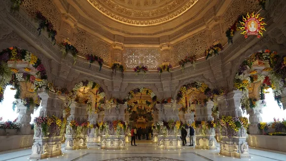 ayodhya ram mandir pran pratishtha celebration | ayodhya ram temple | ayodhya ram mandir celebration | ayodhya ram mandir photo | ram lalla photo | lord ram photo | shree ram photo | ram temple photo | ayodhya ram mandir inauguratio decoration