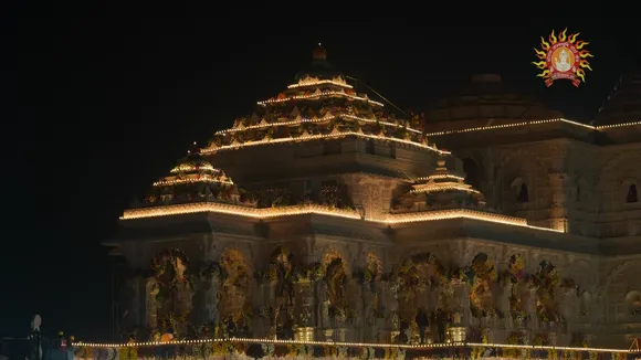 ayodhya ram mandir pran pratishtha celebration | ayodhya ram temple | ayodhya ram mandir celebration | ayodhya ram mandir photo | ram lalla photo | lord ram photo | shree ram photo | ram temple photo | ayodhya ram mandir inauguratio decoration