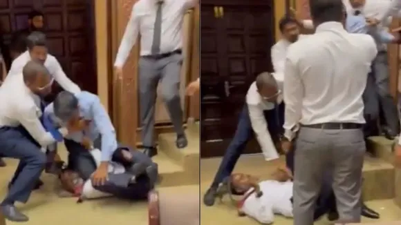 maldives parliament fight, maldives