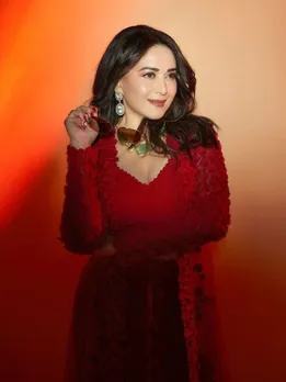 Madhuri Dixit Nene | Madhuri Dixit In Red Saree Look | Madhuri Dixit Saree | Madhuri Dixit Husband