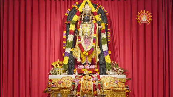 ram navami | ram navami in ayodhya photo | ayodhya ram temple surya tilak | surya tilak on ram lalla | ayodhya ram navami | ayodhya ram lalla darshan on ram navami |  ayodhya ram lalla photo | ayodhya  surya tilak | ayodhya ram mandir surya tilak photo 