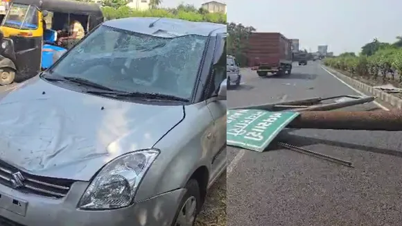 Sign board collapsed in Vapi