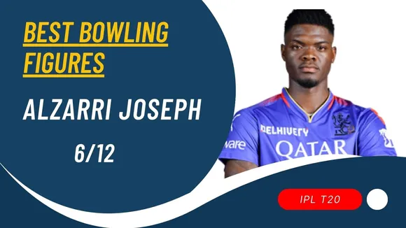 ipl records best bowling figures alzarri joseph, આઈપીએલ રેકોર્ડ્સ બેસ્ટ બોલિંગ ફિગર્સ, અલઝારી જોસેફ 12 રનમાં 6 વિકેટ