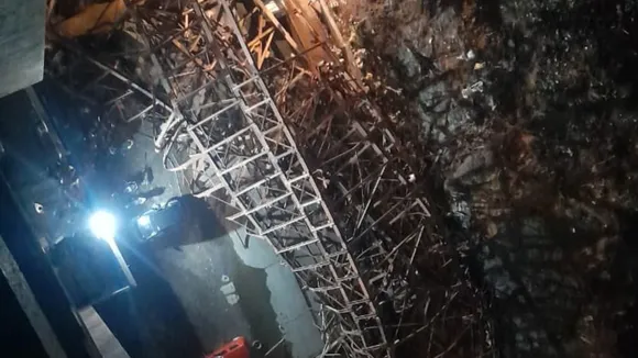 metal parking tower collapses in mumbai