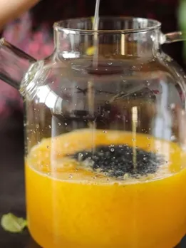 summer drink mango coconut water photo