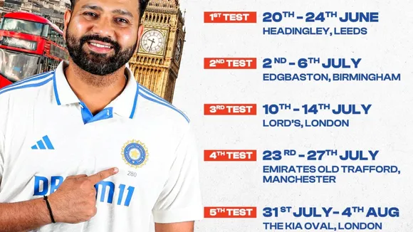 ભારત ઇંગ્લેન્ડ પ્રવાસ 2025 જાહેર કરાયો છે. આ ટેસ્ટ સિરીઝમાં ભારત વિ ઇંગ્લેન્ડ વચ્ચે પાંચ ટેસ્ટ મેચ રમાશે | India England tour, Five test match series 2025