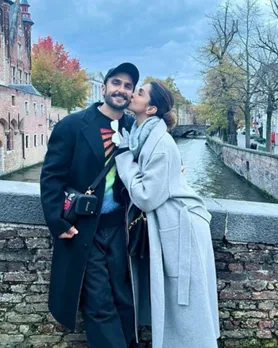 Actress Deepika Padukone with husband