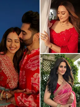 Bollywood Celebs Karwa Chauth Look | katrina kaif karwa chauth look | sonakshi sinha red saree karwa Chauth look | rakul preeti karwa Chauth look