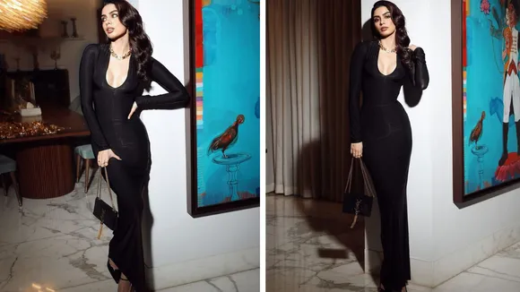 Khushi Kapoor All Black Look photos