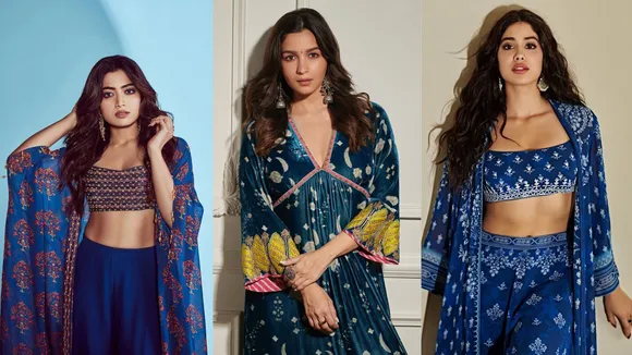 Navaratri bollywood actress Blue Outfit look