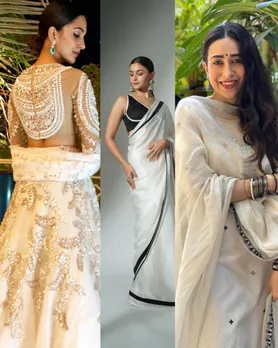 Navratri outfit White saree Fashion