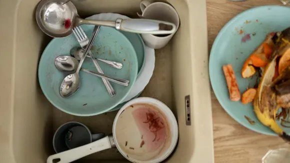 kitchen utensils in sink