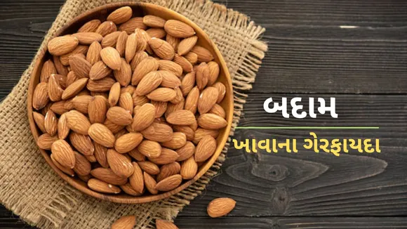 almonds | almonds health benefits | almonds disadvantages | almonds advantages | health benefits of almonds | badam khavana fayda in gujarati | almonds side effects | almonds disadvantages | badam khane ke fayde | badam khane ke nuksan | health tips | Lifestyle tips | બદામ | બદામ ખાવાના ફાયદા | બદામ ખાવાના ગેરલાભ | બદામ ખાવાના ગેરફાયદા