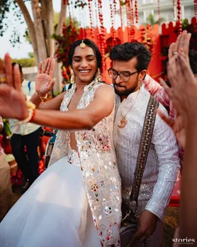 pv sindhu haldi ceremony photos