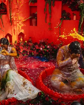 pv sindhu haldi ceremony photos